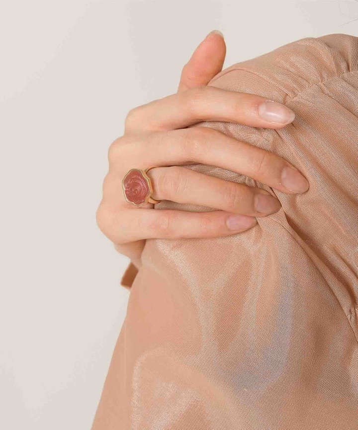 Rhys Swirl Ring - Amber