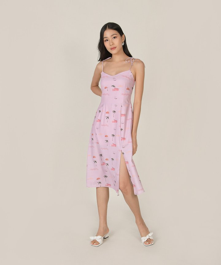 Seville Slit Midi Dress - Sunset