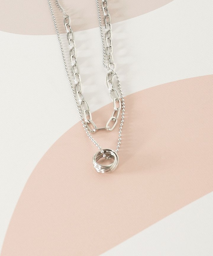 Zippora Silver Layered Chain Necklace (Restock)