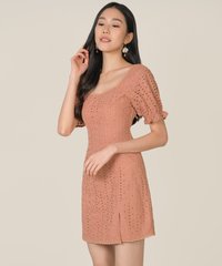 vianna-eyelet-pouf-sleeved-dress-peach-1