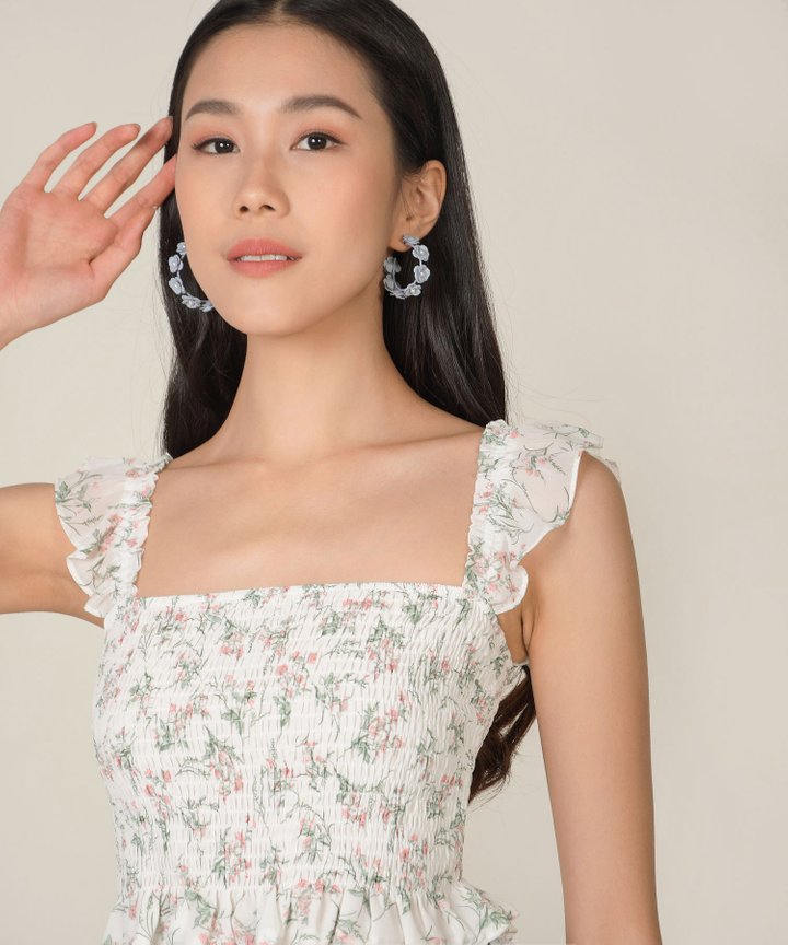  Coppola Floral Hoop Earrings