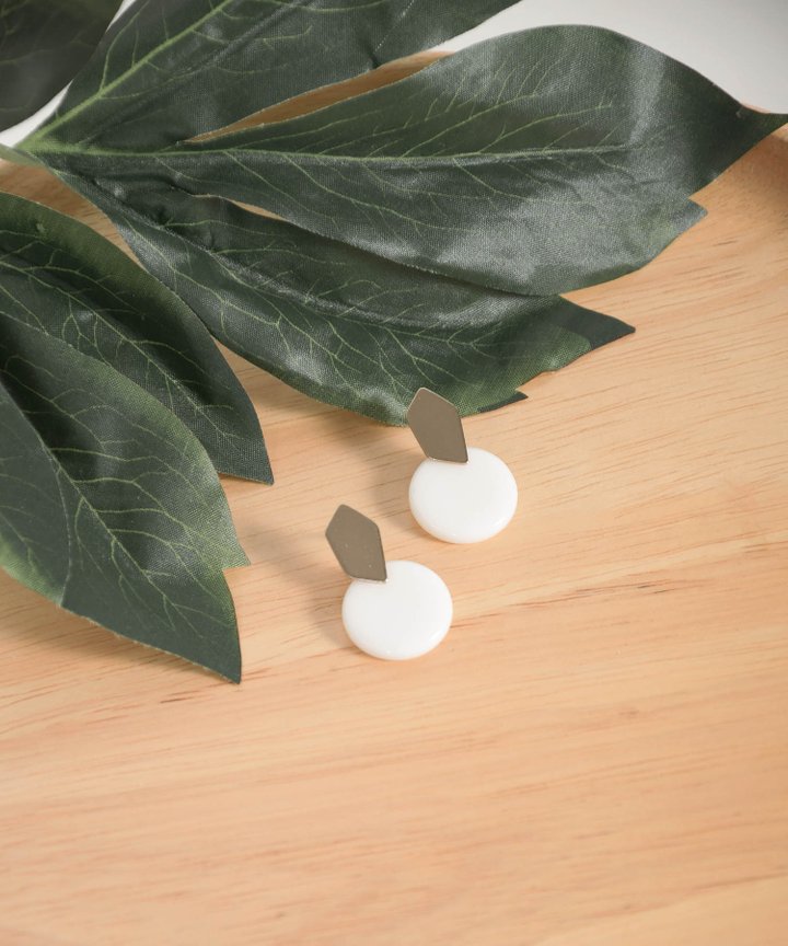 Hudson Circle Earrings - White
