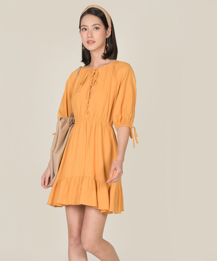 Mustard hotsell button dress