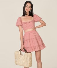 HVV Atelier Poetry Embroidered Co-ord in Rose Pink Singapore Blogshop Online
