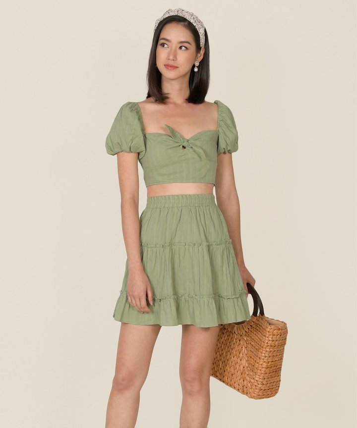 HVV Atelier Poetry Embroidered Co-ord - Pistachio