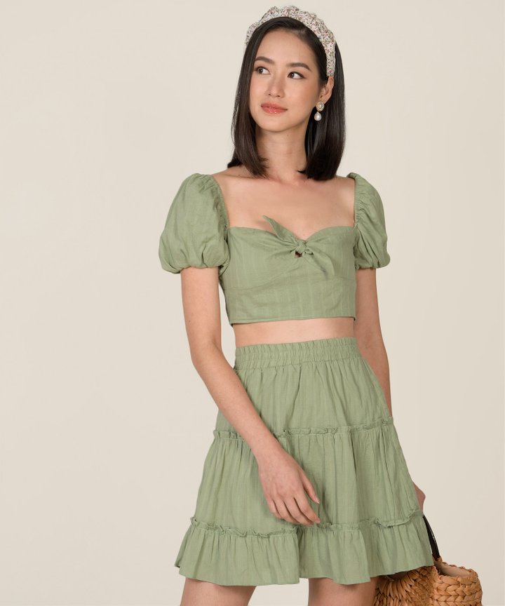 HVV Atelier Poetry Embroidered Co-ord - Pistachio