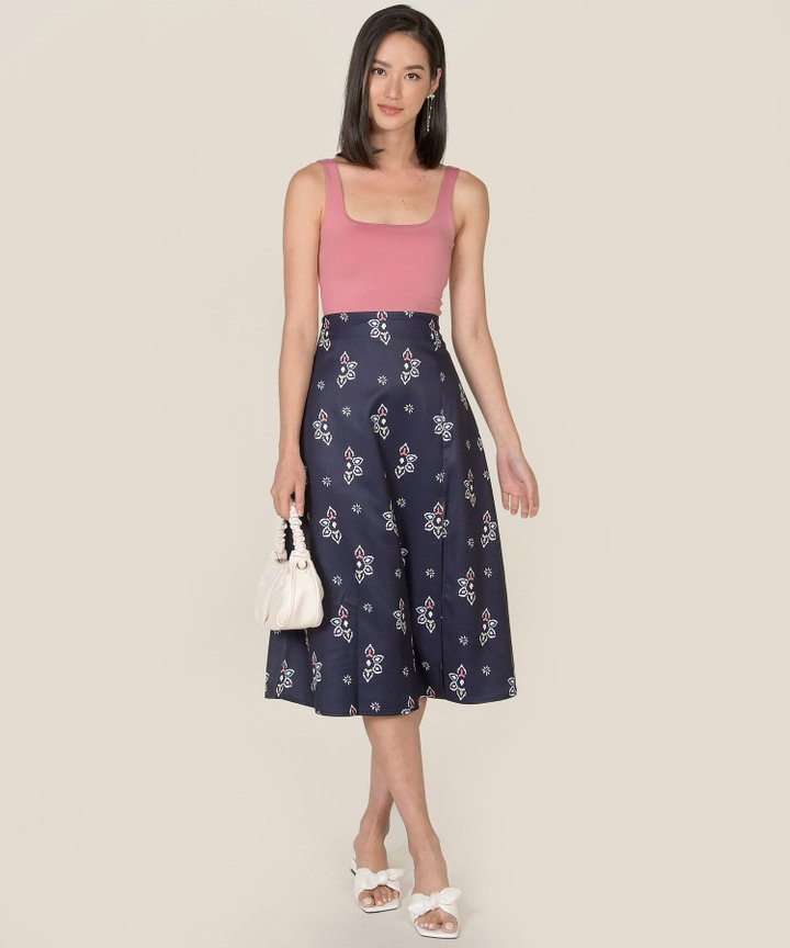 Leighton Slit Midi Skirt - Royal Blue