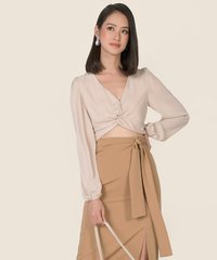 Callalily Knot Blouse Sand