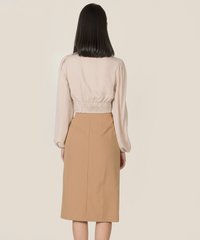 Callalily Knot Blouse Sand back view