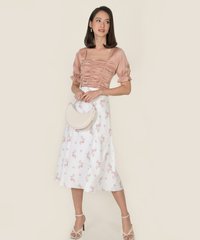 Gwyneth Ruched Cropped Top in Rose Blush Fashion Online Store