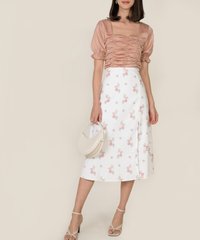Gwyneth Ruched Cropped Top in Rose Blush Singapore Blogshop Online