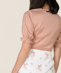 Gwyneth Ruched Cropped Top in Rose Blush Back View