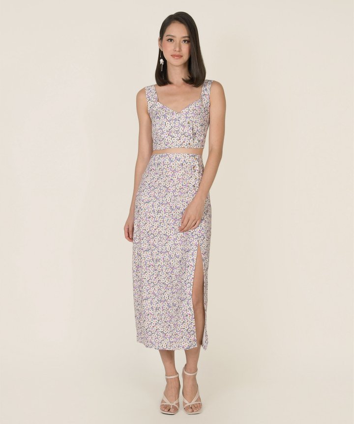 Currant Floral Cropped Top