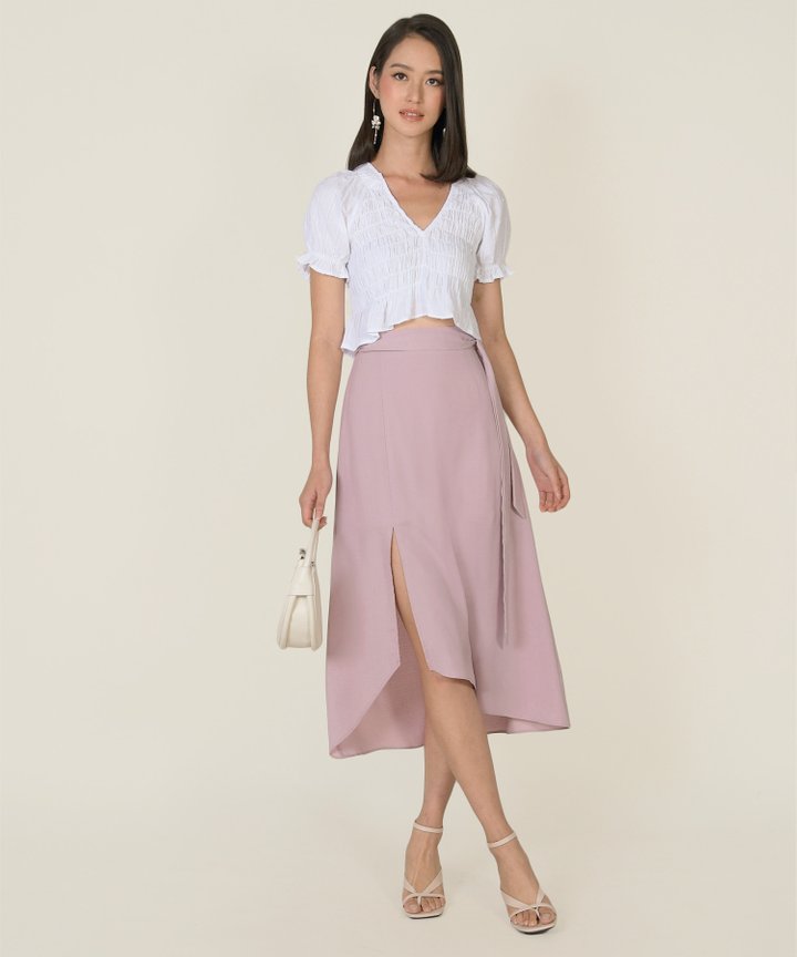 Heidi Asymmetric Midi Skirt - Lilac