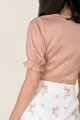 Gwyneth Ruched Cropped Top in Rose Blush Back View
