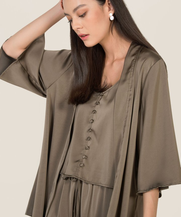 Juno Satin Camisole - Olive