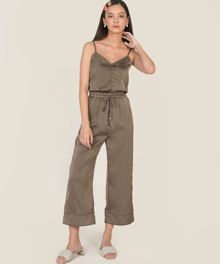 Juno Satin Camisole - Olive