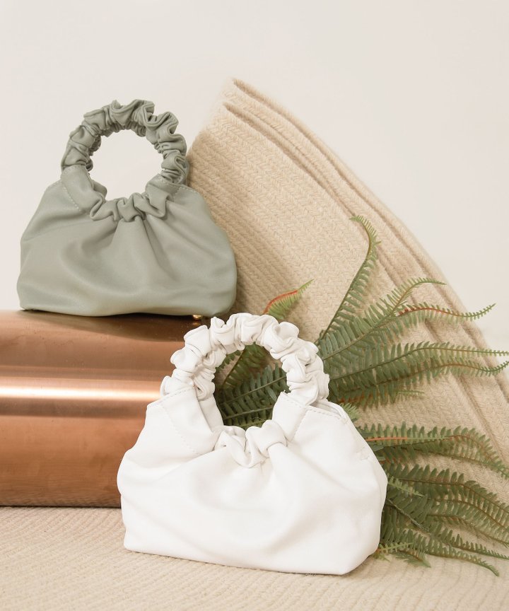 Lucy Ruched Handle Bag - Seaspray
