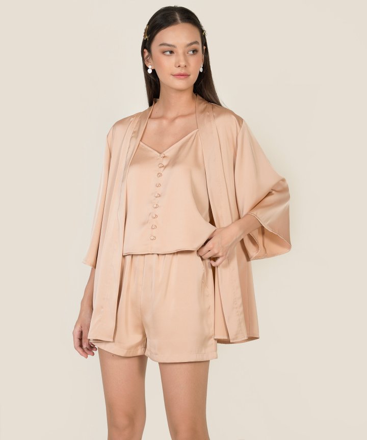 Muse Satin Shorts - Rose Gold