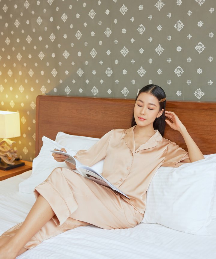 Reverie Satin Shirt - Rose Gold