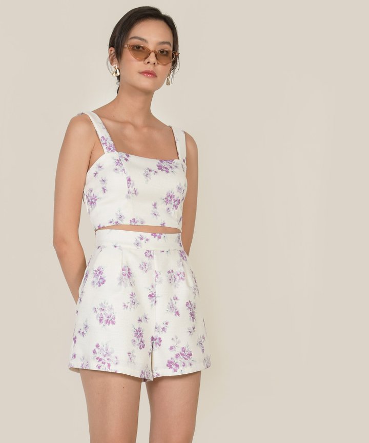 Winona Floral Linen Co-ord - Lavender
