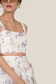 Winona Floral Linen Co-ord in Lavender Close Up View
