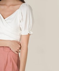 Anouk Wrap Cropped Top in White Women's Clothing Online