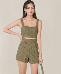 Winona Eyelet Coord in Dust Olive Fashion Online Store