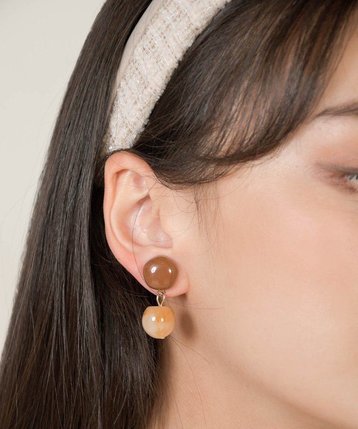 Alley Pendant Earrings - Brown