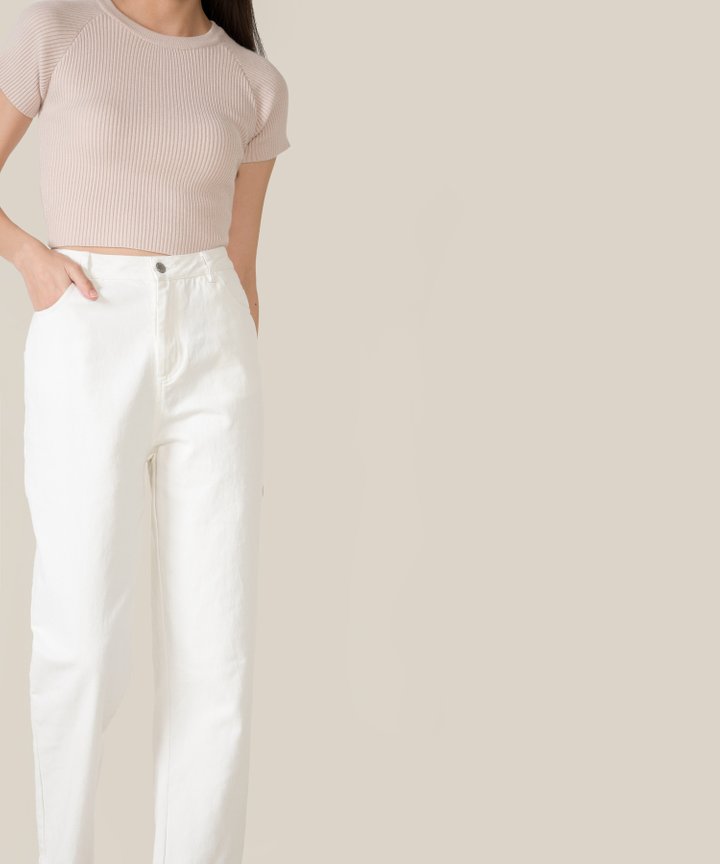 Etta Knit Twist Back Top - Pale Blush