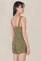Winona Eyelet Coord in Dust Olive Back View