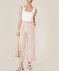 Ambrosia Button Wide Leg Pants in Pale Nude Women's Clothing Online