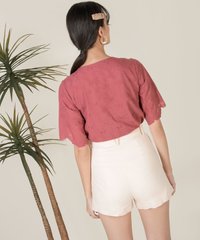 Bree Floral Embroidered Blouse in Rose Back View