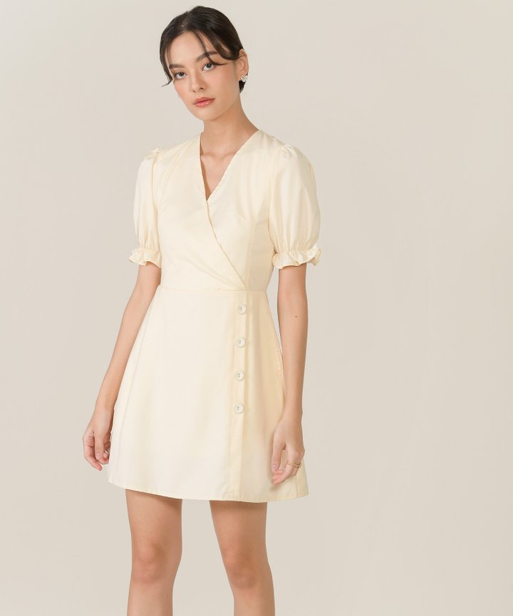 Aneta Puff Sleeve Wrap Dress