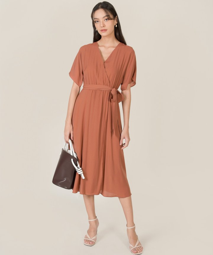 Anine Open Collar Knit Dress - Light Umber