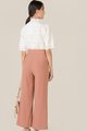 Ambrosia Button Wide Leg Pants in Pale Nude Back View