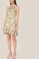 Behati Abstract Floral Halter Dress in Green Women's Clothing Online