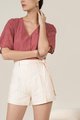 Lilley Linen Belted Shorts in Ecru Women's Clothing Online