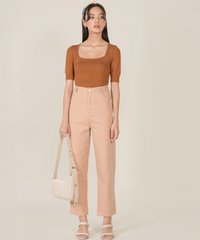 Carson High Waist Tapered Jeans in Pale Apricot Women's Bottoms Online