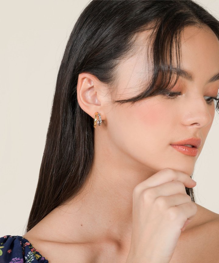 Dreyfuss Mini Double Hoop Earrings