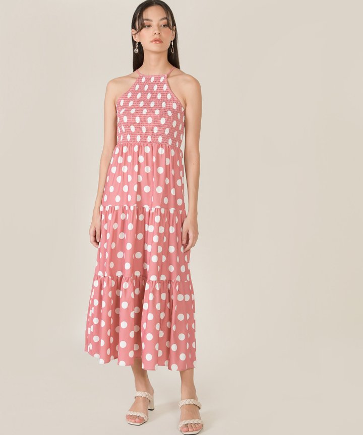 Issina Tiered Polka Maxi Dress