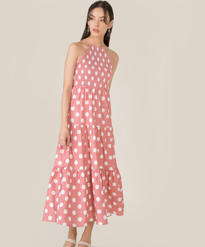 Issina Tiered Polka Maxi Dress