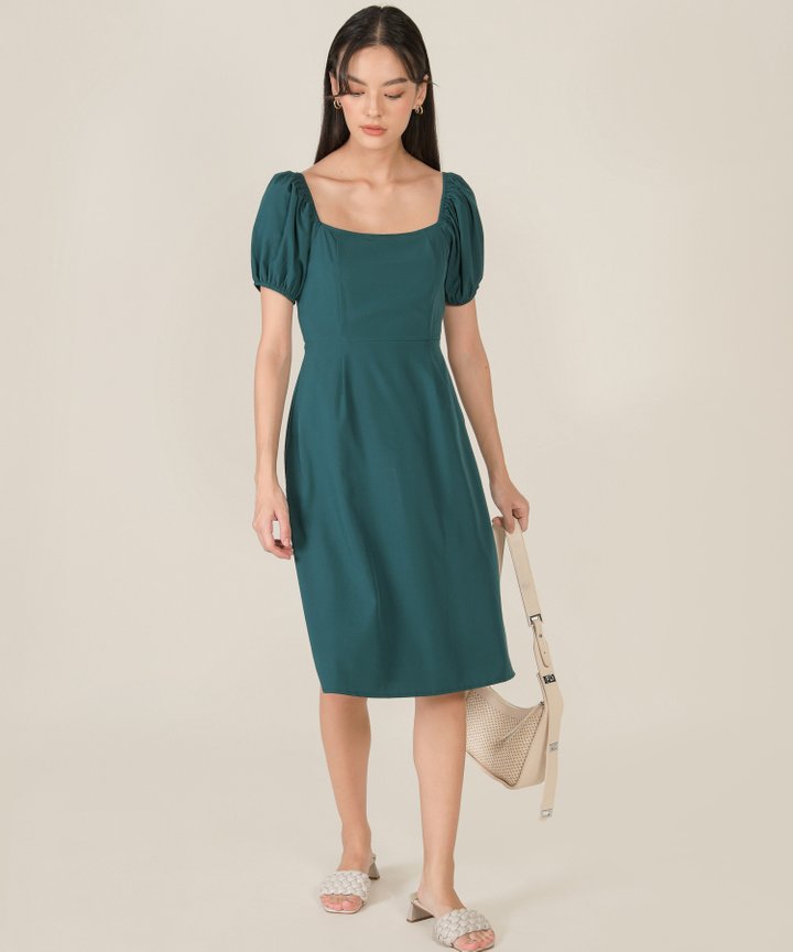Margaux Midi Dress - Teal Green