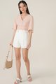 Viola Linen Buckle Shorts in White Women's Clothing Online