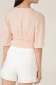 Viola Linen Buckle Shorts in White Back View