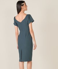 Bettany Tailored Midi Dress in Pale Greige Online Clothes Singapore Shopping