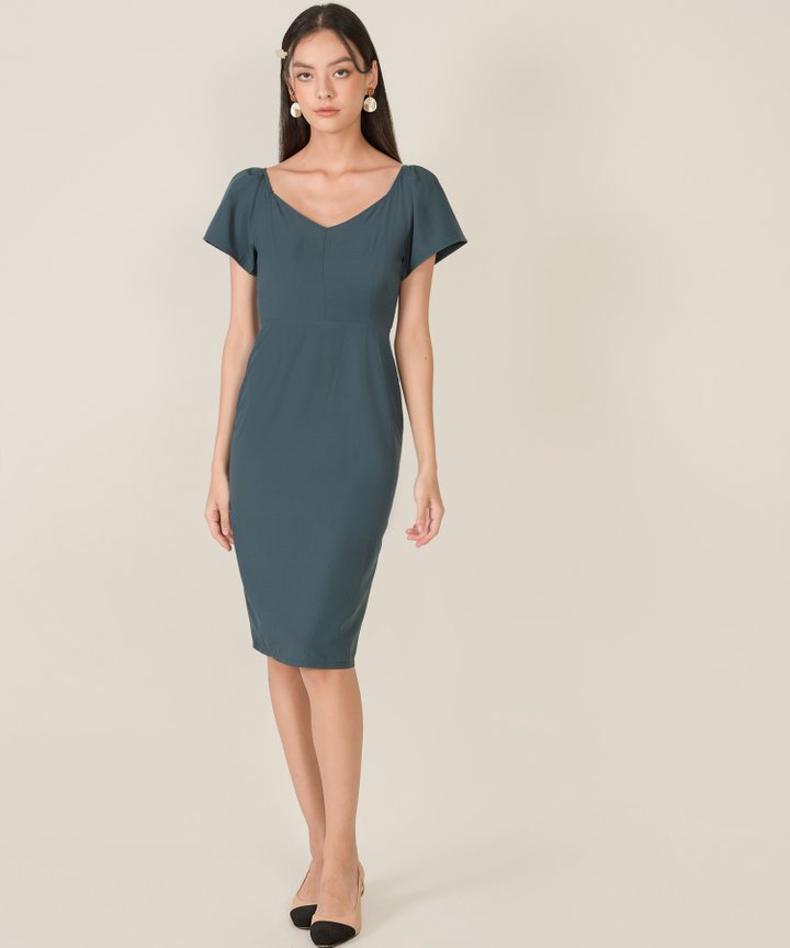 Bettany Tailored Midi Dress - Dark Teal