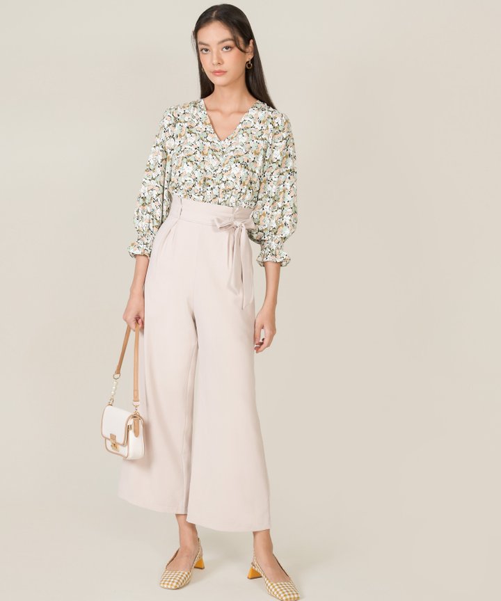 Marjorie Abstract Floral Smocked Blouse