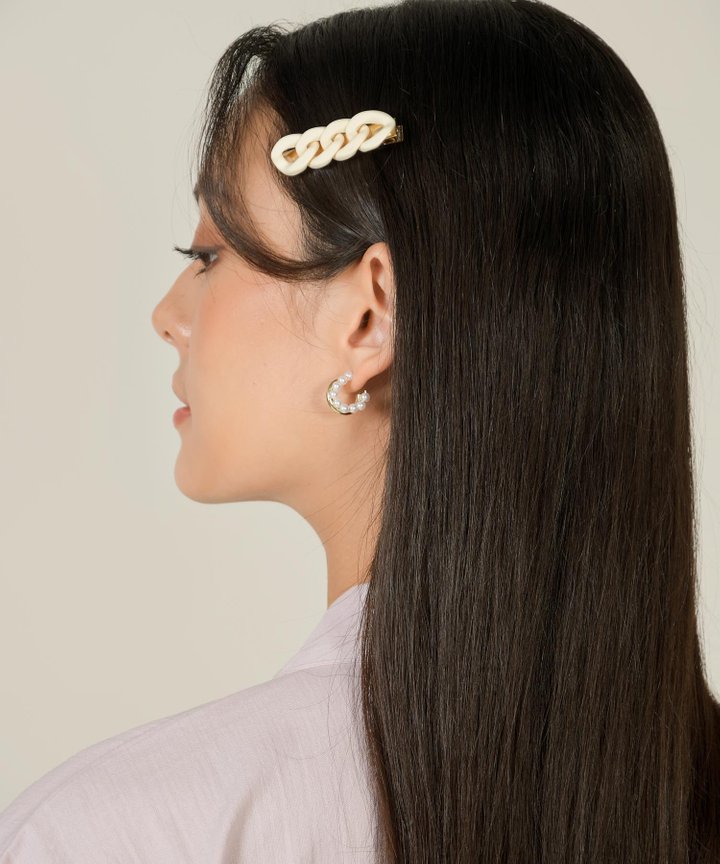 Vita Chain Hairclip - Cream