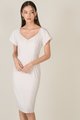 Bettany Tailored Midi Dress in Pale Greige Office Wear Women Online